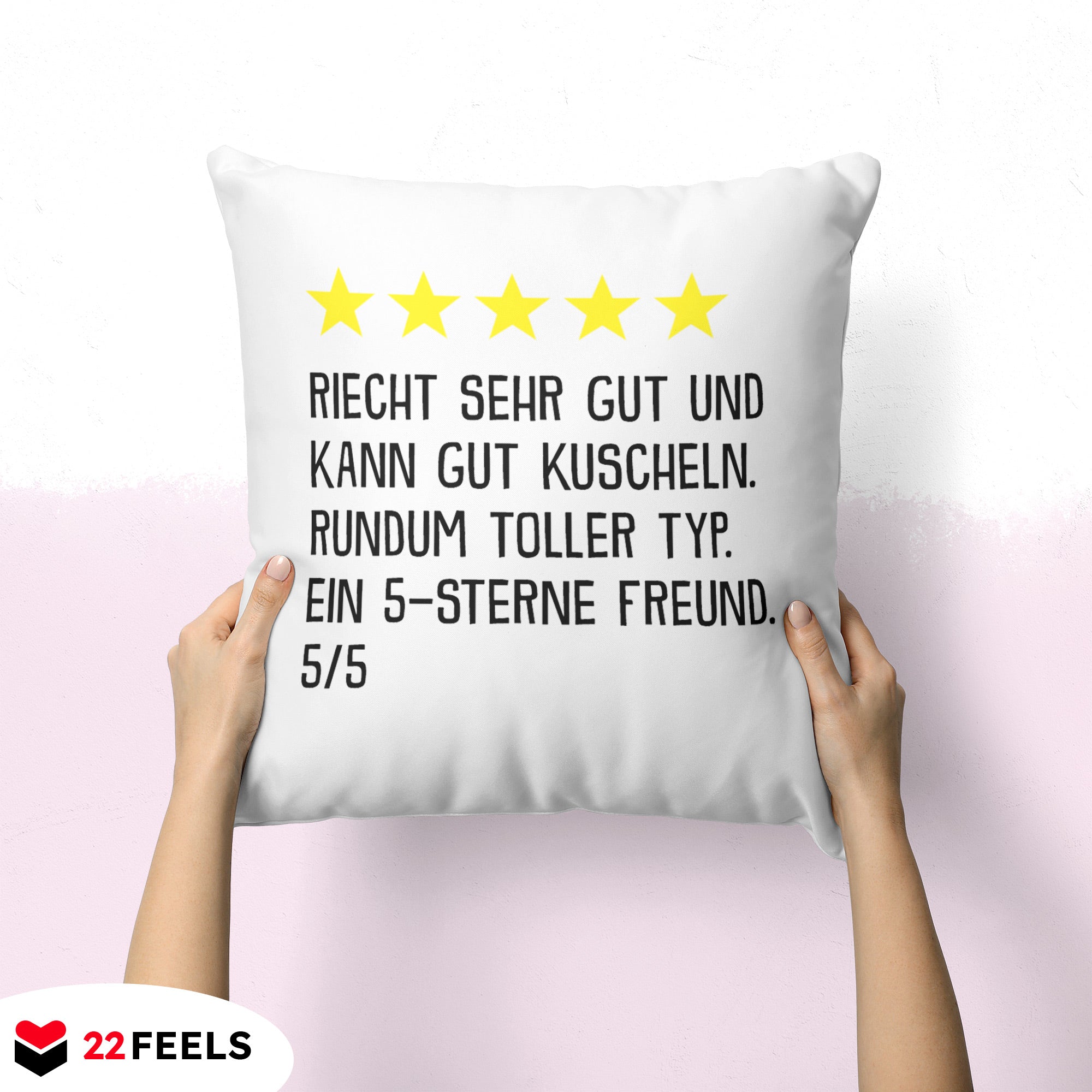 22Feels® Freund Geschenk zum Jahrestag, Valentinstag etc. - Kissen mit Spruch (Weiss 40x40cm)-Kissen Weiss 40x40-22Feels
