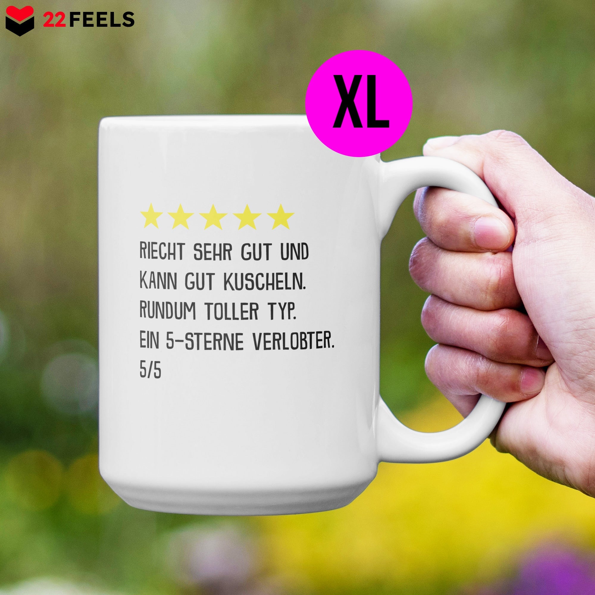 22Feels® Verlobter Geschenk - XL Tasse mit Spruch (Weiss, 440ml)-Weisse XL Tasse 440ml-22Feels
