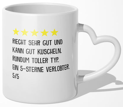 22Feels® Verlobter Geschenk - Tasse mit Spruch (Herzhenkel, Weiss, 320ml)-Tasse Weiss Herzhenkel 320ml-22Feels