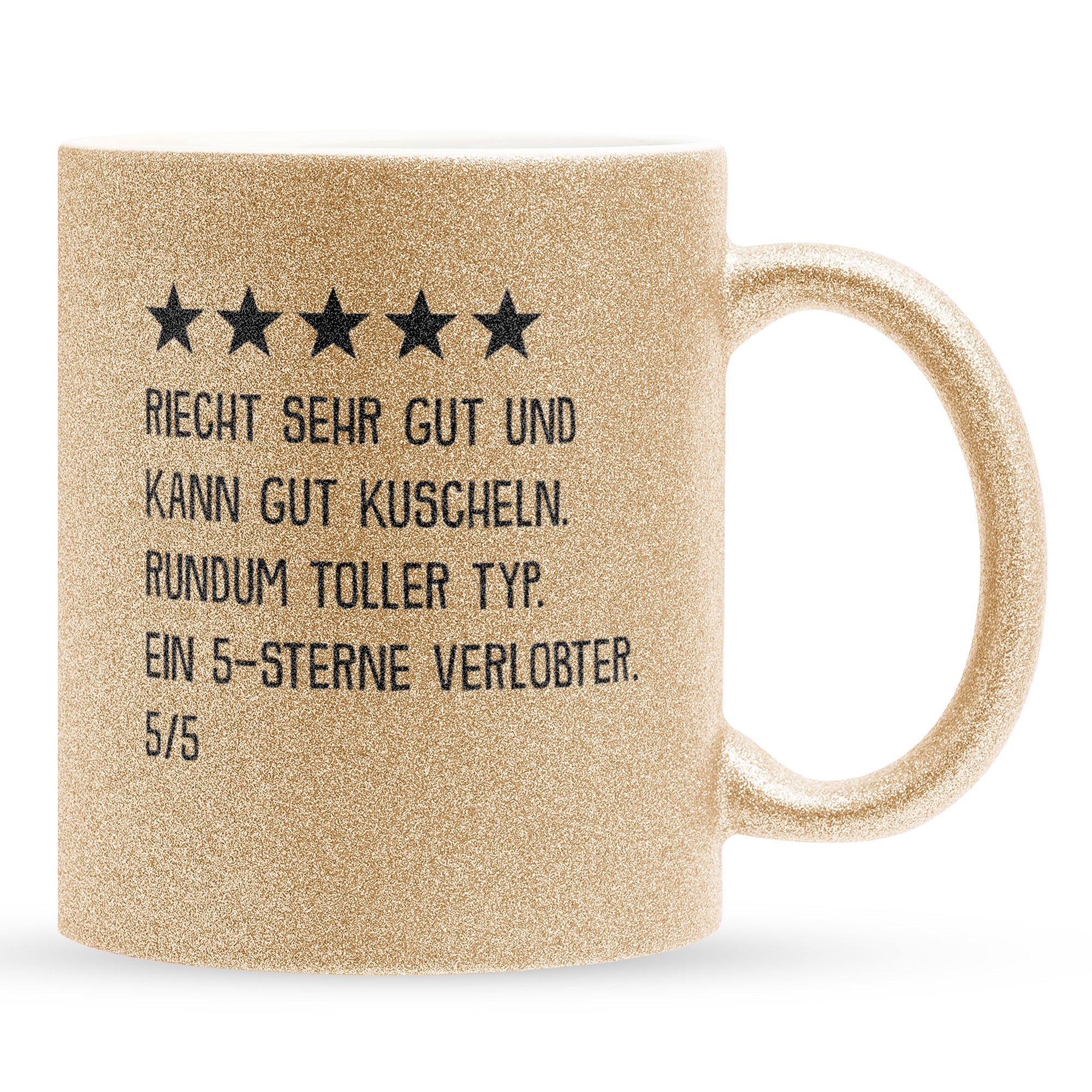 22Feels® Verlobter Geschenk - Glitzertasse mit Spruch (Gold, 320ml)-Glitzertasse Gold 320ml-22Feels