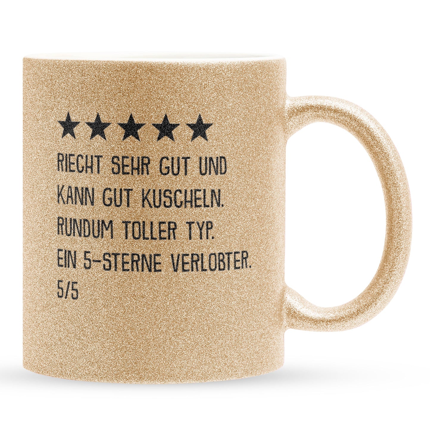 22Feels® Verlobter Geschenk - Glitzertasse mit Spruch (Gold, 320ml)-Glitzertasse Gold 320ml-22Feels