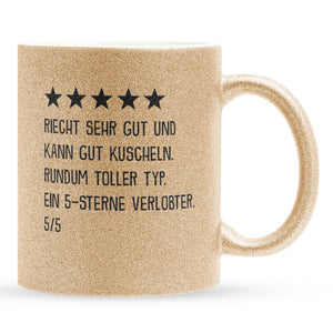 22Feels® Verlobter Geschenk - Glitzertasse mit Spruch (Gold, 320ml)-Glitzertasse Gold 320ml-22Feels
