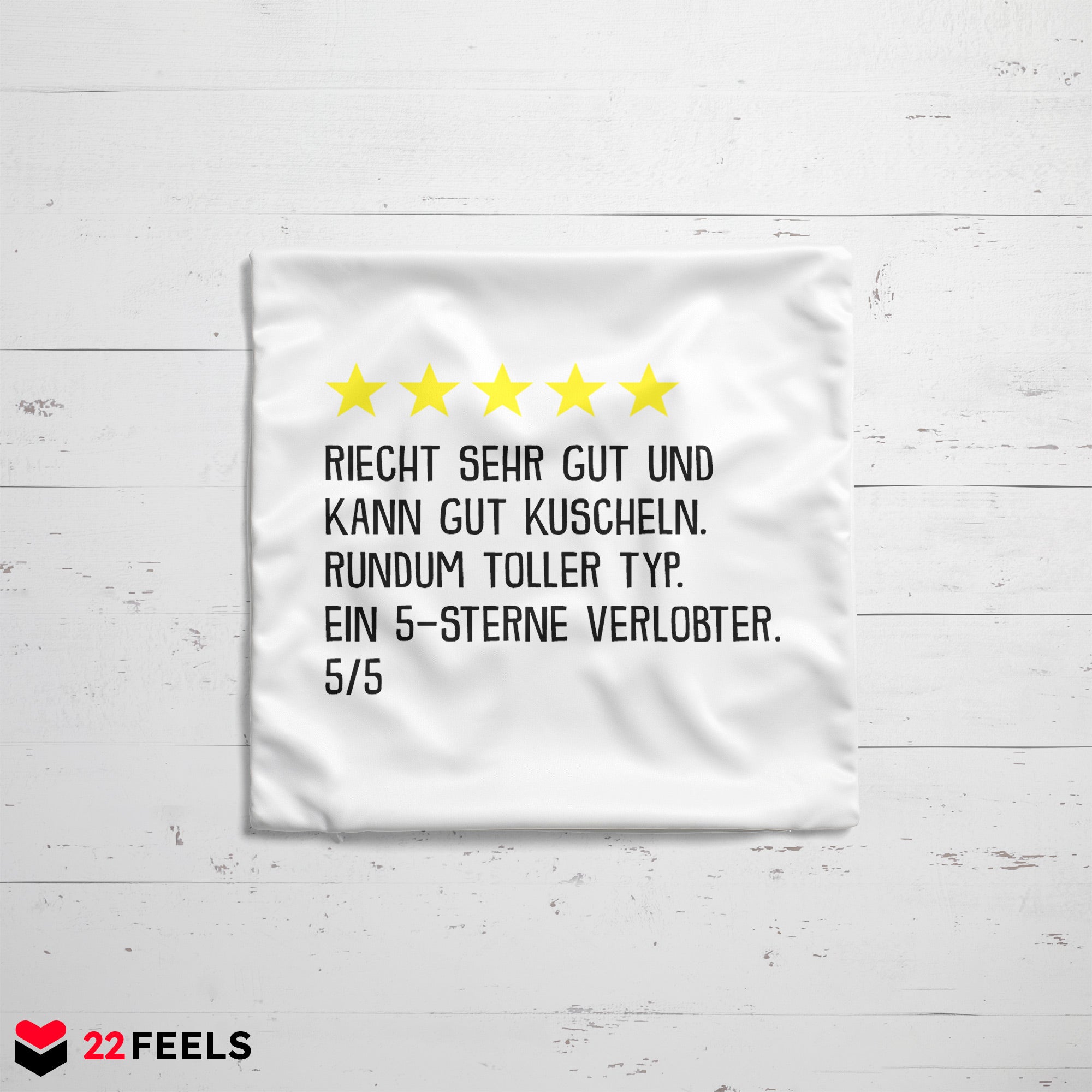 22Feels® Verlobter Geschenk - Kissen mit Spruch (Weiss 40x40cm)-Kissen Weiss 40x40-22Feels