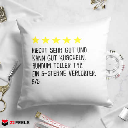 22Feels® Verlobter Geschenk - Kissen mit Spruch (Weiss 40x40cm)-Kissen Weiss 40x40-22Feels