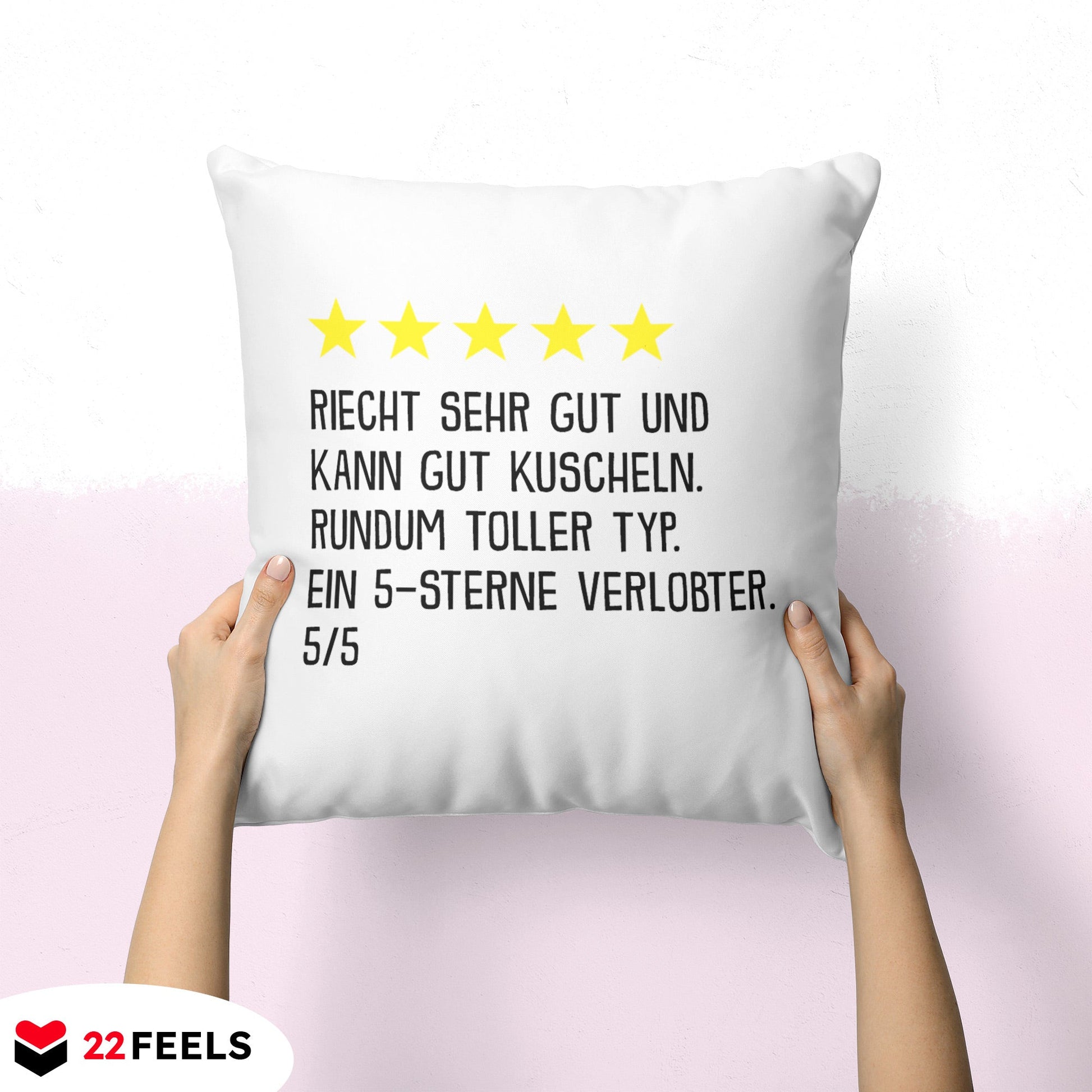 22Feels® Verlobter Geschenk - Kissen mit Spruch (Weiss 40x40cm)-Kissen Weiss 40x40-22Feels