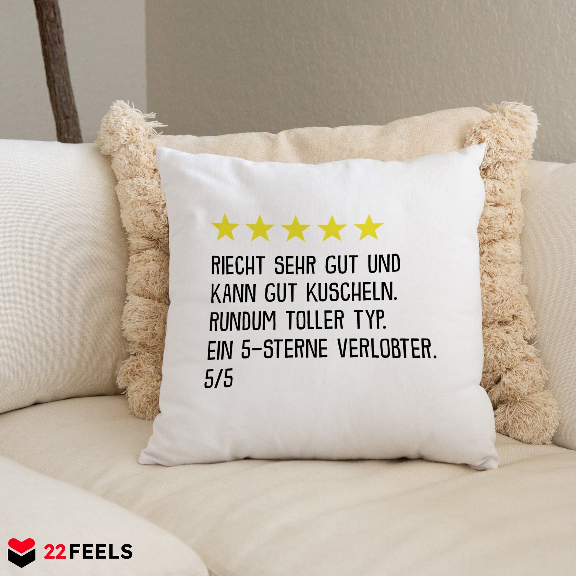 22Feels® Verlobter Geschenk - Kissen mit Spruch (Weiss 40x40cm)-Kissen Weiss 40x40-22Feels