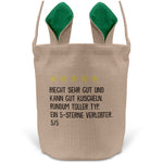 22Feels® Verlobter Männer Osterkorb mit Henkel Ostergeschenk Tragetasche Ostern Deko Osternest Körbchen Hasenohren (Beige/Grün)-Ostern Tragetasche-22Feels