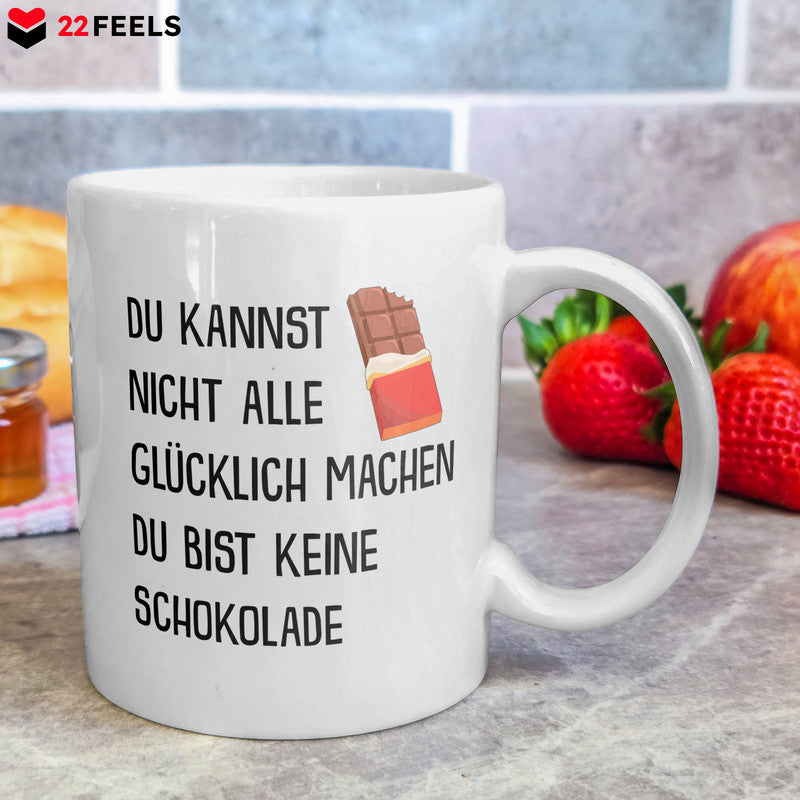 22Feels® Lustige Tasse mit Spruch: Du Kannst Nicht Alle Glücklich Machen - Büro Geschenkidee (Weiss, 320ml)-Weisse Tasse 320ml-22Feels
