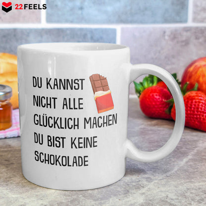 22Feels® Lustige Tasse mit Spruch: Du Kannst Nicht Alle Glücklich Machen - Büro Geschenkidee (Weiss, 320ml)-Weisse Tasse 320ml-22Feels