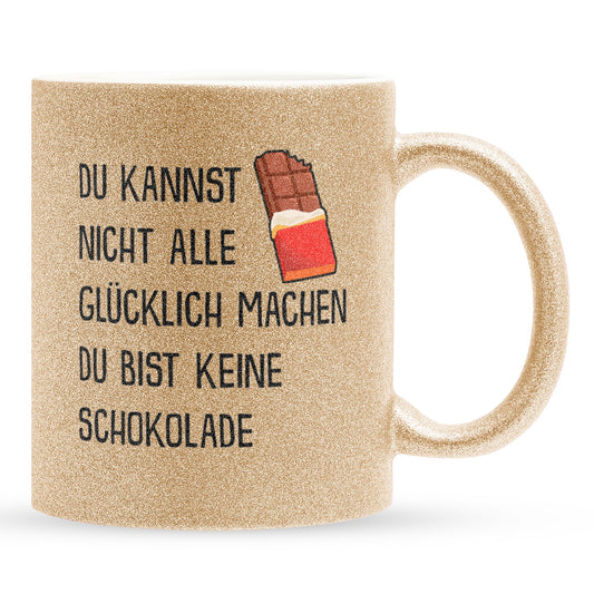 22Feels® Lustige Glitzertasse mit Spruch: - Büro Geschenkidee (Gold, 320ml)-Glitzertasse Gold 320ml-22Feels