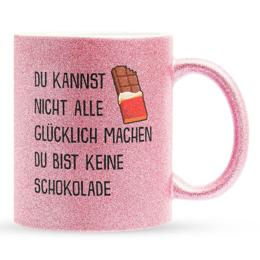 22Feels® Lustige Glitzertasse mit Spruch: - Büro Geschenkidee (Pink, 320ml)-Glitzertasse Pink 320ml-22Feels