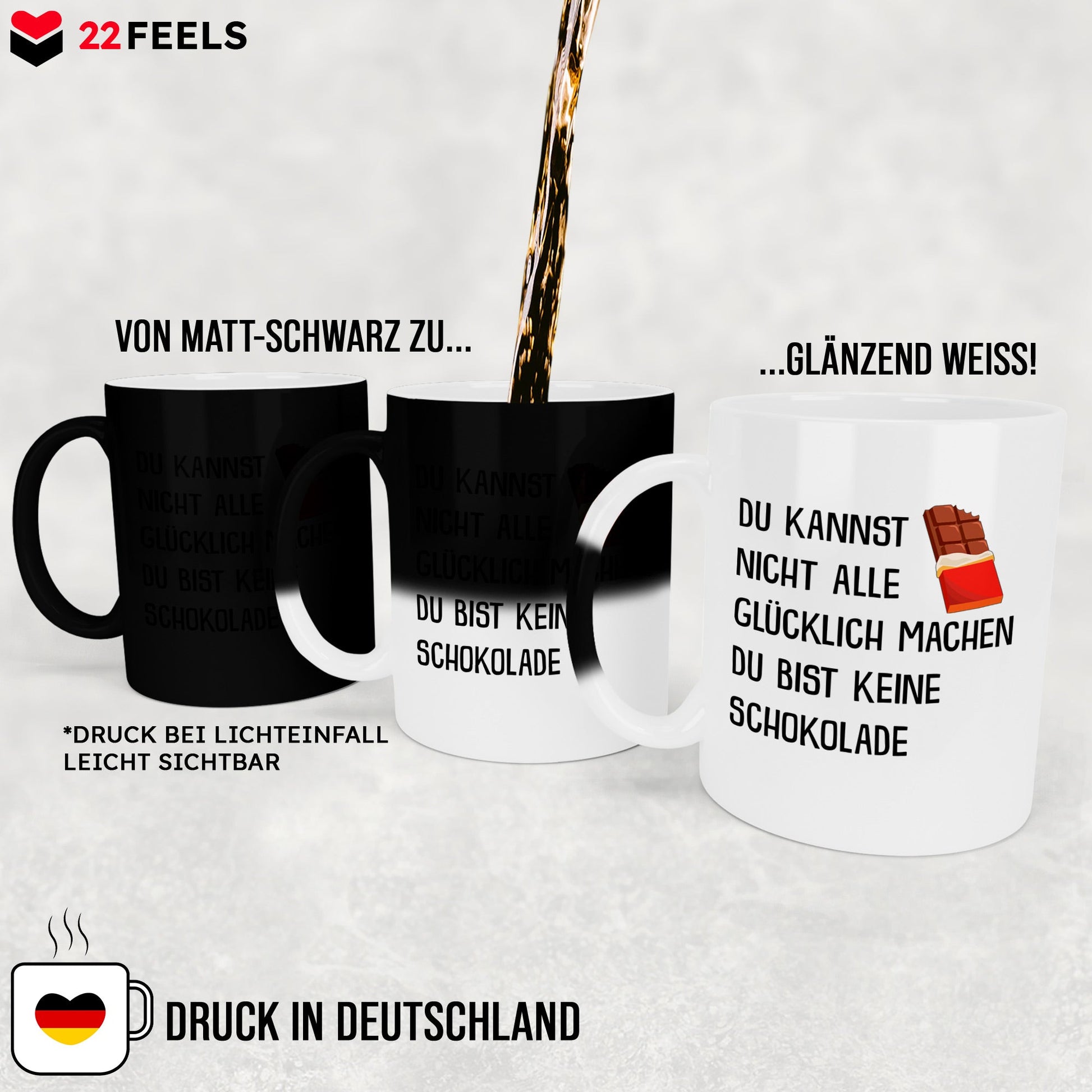 22Feels® Lustige Zaubertasse mit Spruch: - Büro Geschenkidee (Matt-Schwarz und Weiss, 320ml)-Farbwechsel Tasse Matt 320ml-22Feels