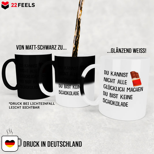 22Feels® Lustige Zaubertasse mit Spruch: - Büro Geschenkidee (Matt-Schwarz und Weiss, 320ml)-Farbwechsel Tasse Matt 320ml-22Feels