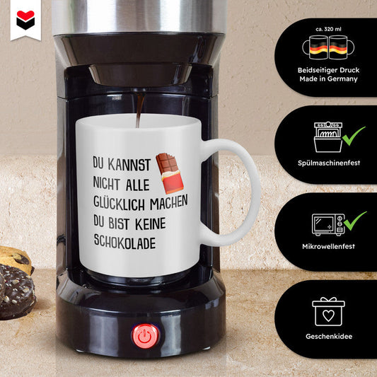 22Feels® Lustige Tasse mit Spruch: Du Kannst Nicht Alle Glücklich Machen - Büro Geschenkidee (Weiss, 320ml)-Weisse Tasse 320ml-22Feels