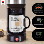 22Feels® Tasse mit Alpaka Tiermotiv - Büro Geschenkidee - Kummer und Sorgen Spruch (Weiss-Schwarz, 320ml)-TwoTone Tasse Weiss-Schwarz 320ml-22Feels
