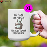 22Feels® XL Tasse mit Panda Tiermotiv - Büro Geschenkidee - Spruch: Kummer und Sorgen (Weiss, 440ml)-Weisse XL Tasse 440ml-22Feels