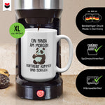 22Feels® XL Tasse mit Panda Tiermotiv - Büro Geschenkidee - Spruch: Kummer und Sorgen (Weiss, 440ml)-Weisse XL Tasse 440ml-22Feels