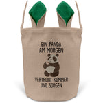22Feels® Lustiger Osterkorb mit Henkel Panda Tasche Frauen Männer mit Henkel Ostergeschenk Tragetasche Ostern Deko Osternest Körbchen Hasenohren (Beige/Grün)-Ostern Tragetasche-22Feels
