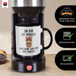 22Feels® Tasse mit Bär Tiermotiv - Büro Geschenkidee - Kummer und Sorgen Spruch (Weiss-Schwarz, 320ml)-TwoTone Tasse Weiss-Schwarz 320ml-22Feels