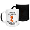 22Feels® Zaubertasse mit Fuchs Tiermotiv - Büro Geschenkidee - Spruch: Kummer und Sorgen (Matt-Schwarz und Weiss, 320ml)-Farbwechsel Tasse Matt 320ml-22Feels
