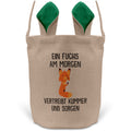 22Feels® Lustiger Osterkorb mit Henkel Fuchs Tasche Frauen Männer mit Henkel Ostergeschenk Tragetasche Ostern Deko Osternest Körbchen Hasenohren (Beige/Grün)-Ostern Tragetasche-22Feels