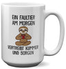 22Feels® XL Tasse mit Faultier Tiermotiv - Büro Geschenkidee - Spruch: Kummer und Sorgen (Weiss, 440ml)-Weisse XL Tasse 440ml-22Feels
