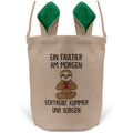 22Feels® Lustiger Osterkorb mit Henkel Faultier Tasche Frauen Männer mit Henkel Ostergeschenk Tragetasche Ostern Deko Osternest Körbchen Hasenohren (Beige/Grün)-Ostern Tragetasche-22Feels
