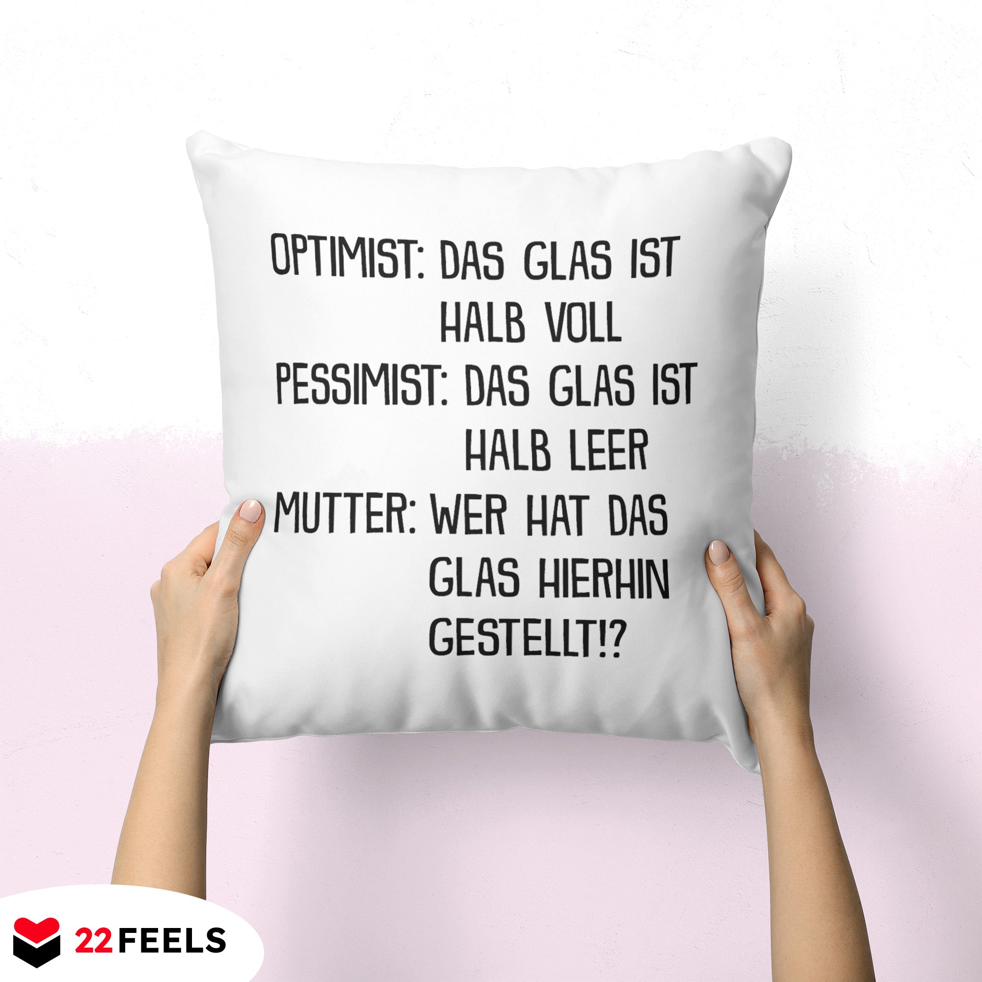 22Feels® Mama Geschenk - Kissen mit Spruch (Weiss 40x40cm)-Kissen Weiss 40x40-22Feels