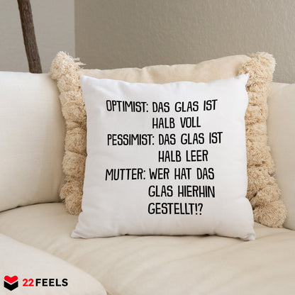 22Feels® Mama Geschenk - Kissen mit Spruch (Weiss 40x40cm)-Kissen Weiss 40x40-22Feels