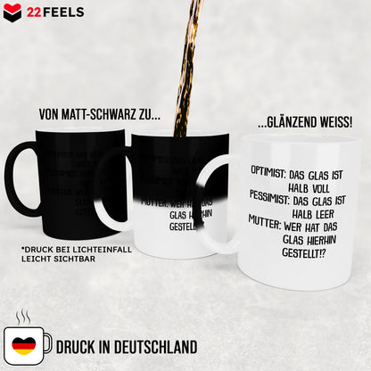 22Feels® Mama Geschenk - Zaubertasse mit Spruch (Matt-Schwarz und Weiss, 320ml)-Farbwechsel Tasse Matt 320ml-22Feels
