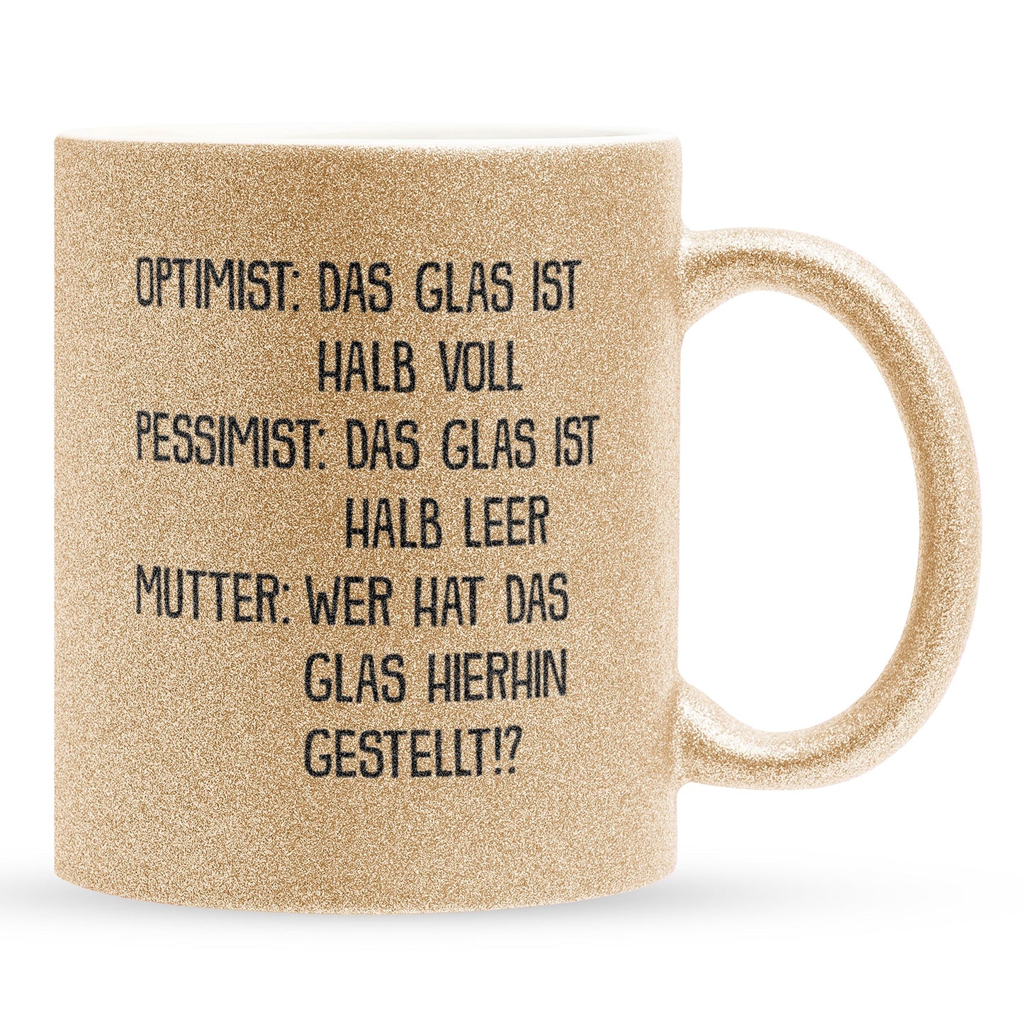 22Feels® Mama Geschenk - Glitzertasse mit Spruch (Gold, 320ml)-Glitzertasse Gold 320ml-22Feels