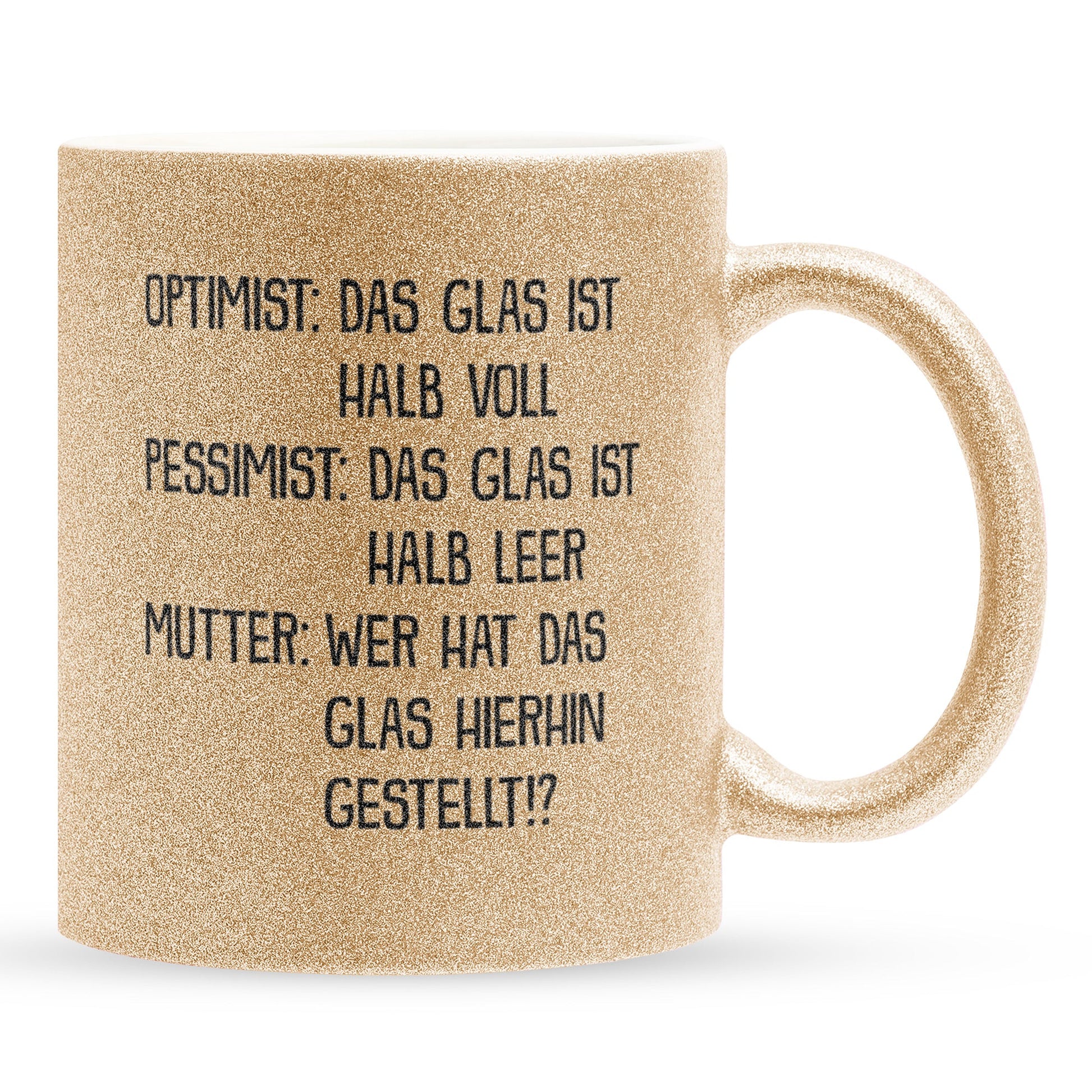22Feels® Mama Geschenk - Glitzertasse mit Spruch (Gold, 320ml)-Glitzertasse Gold 320ml-22Feels