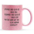 22Feels® Mama Geschenk - Glitzertasse mit Spruch (Pink, 320ml)-Glitzertasse Pink 320ml-22Feels