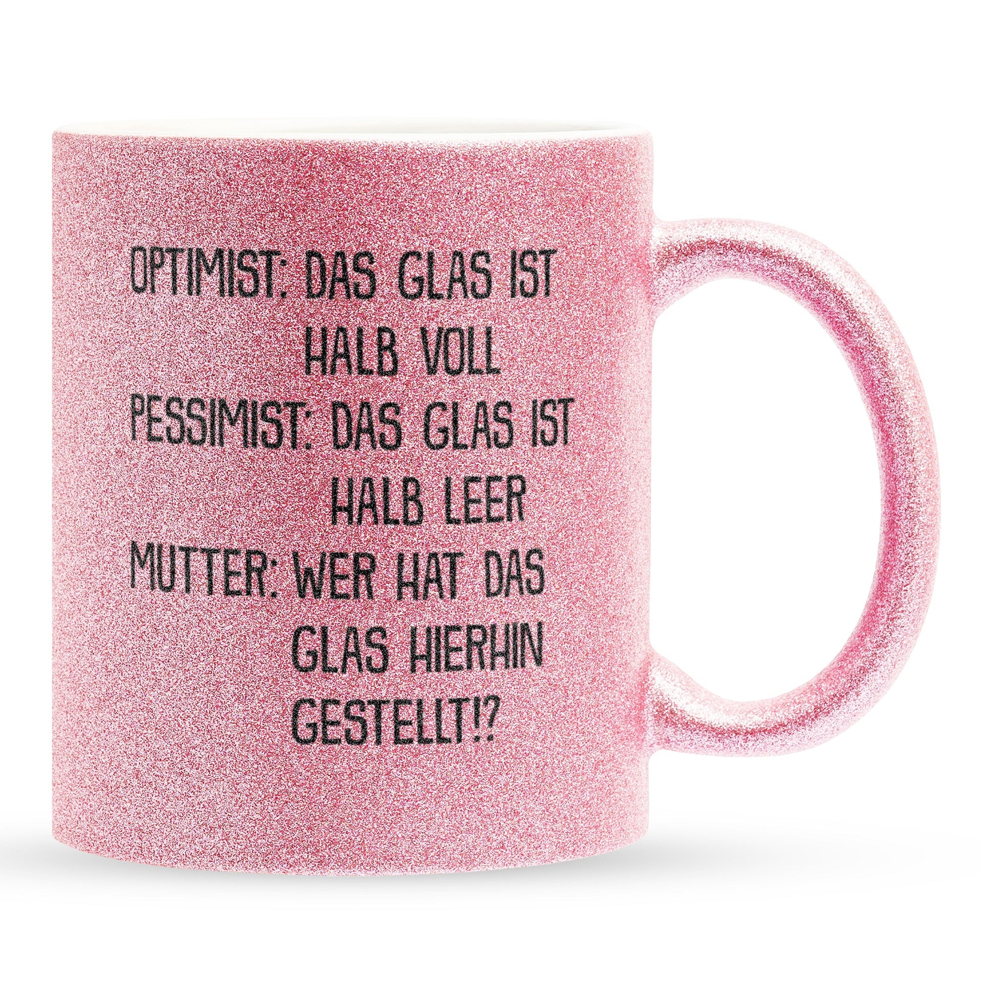 22Feels® Mama Geschenk - Glitzertasse mit Spruch (Pink, 320ml)-Glitzertasse Pink 320ml-22Feels