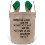 22Feels® Mama Osterkorb Mutter mit Henkel Ostergeschenk Tragetasche Ostern Deko Osternest Körbchen Hasenohren (Beige/Grün)-Ostern Tragetasche-22Feels