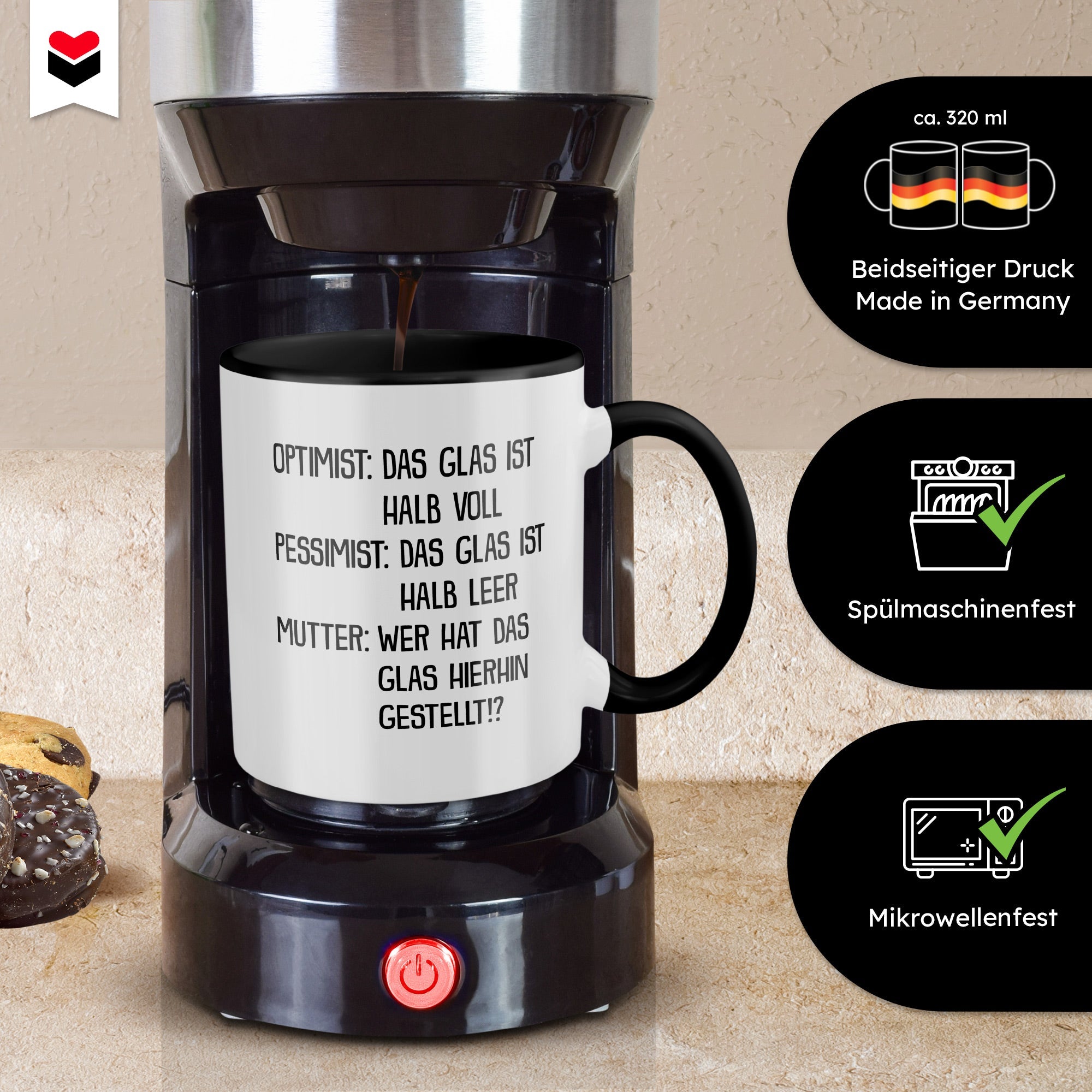 22Feels® Mama Geschenk - Tasse mit Spruch (Weiss-Schwarz, 320ml)-TwoTone Tasse Weiss-Schwarz 320ml-22Feels