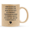 22Feels® Pärchen Geschenk zum Jahrestag, Hochzeitstag, Valentinstag etc. - Glitzertasse mit Spruch: Wenn ich dir sage, dass ich dich liebe (Gold, 320ml)-Glitzertasse Gold 320ml-22Feels