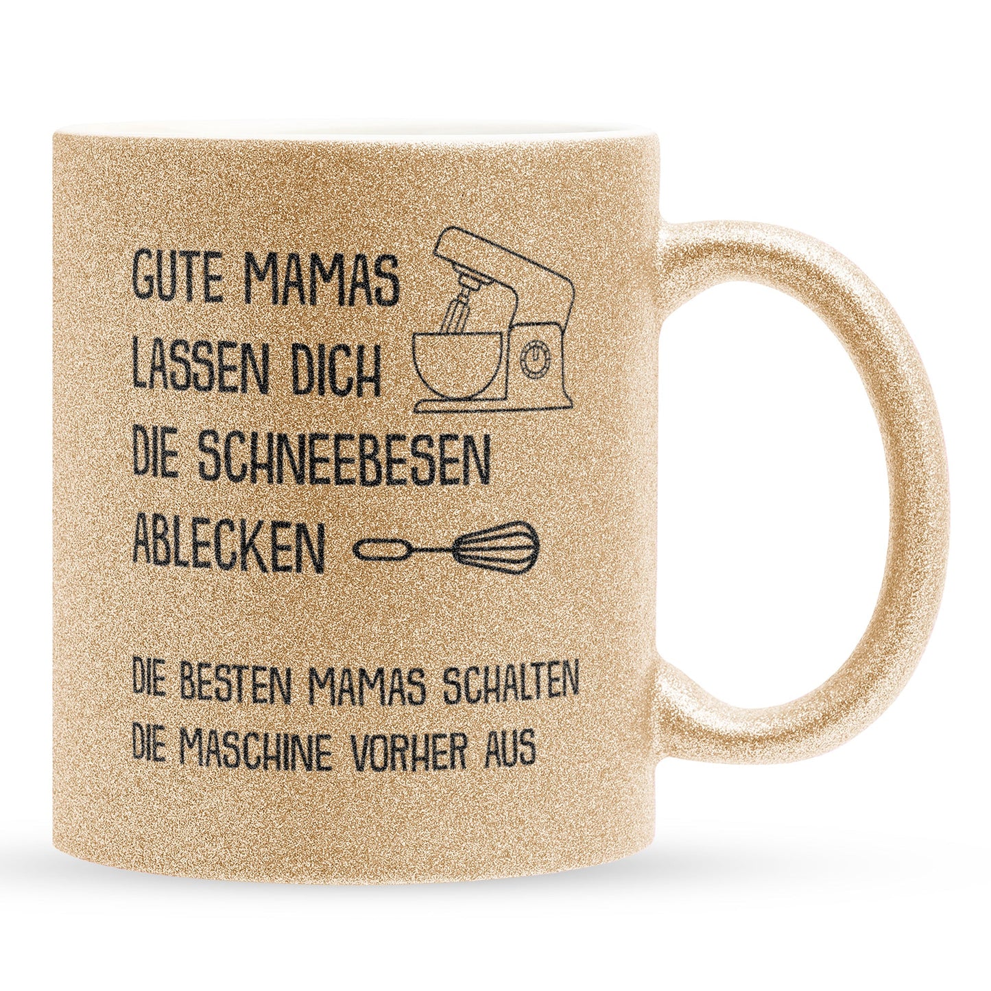 22Feels® Mama Geschenk - Glitzertasse mit Spruch (Gold, 320ml)-Glitzertasse Gold 320ml-22Feels