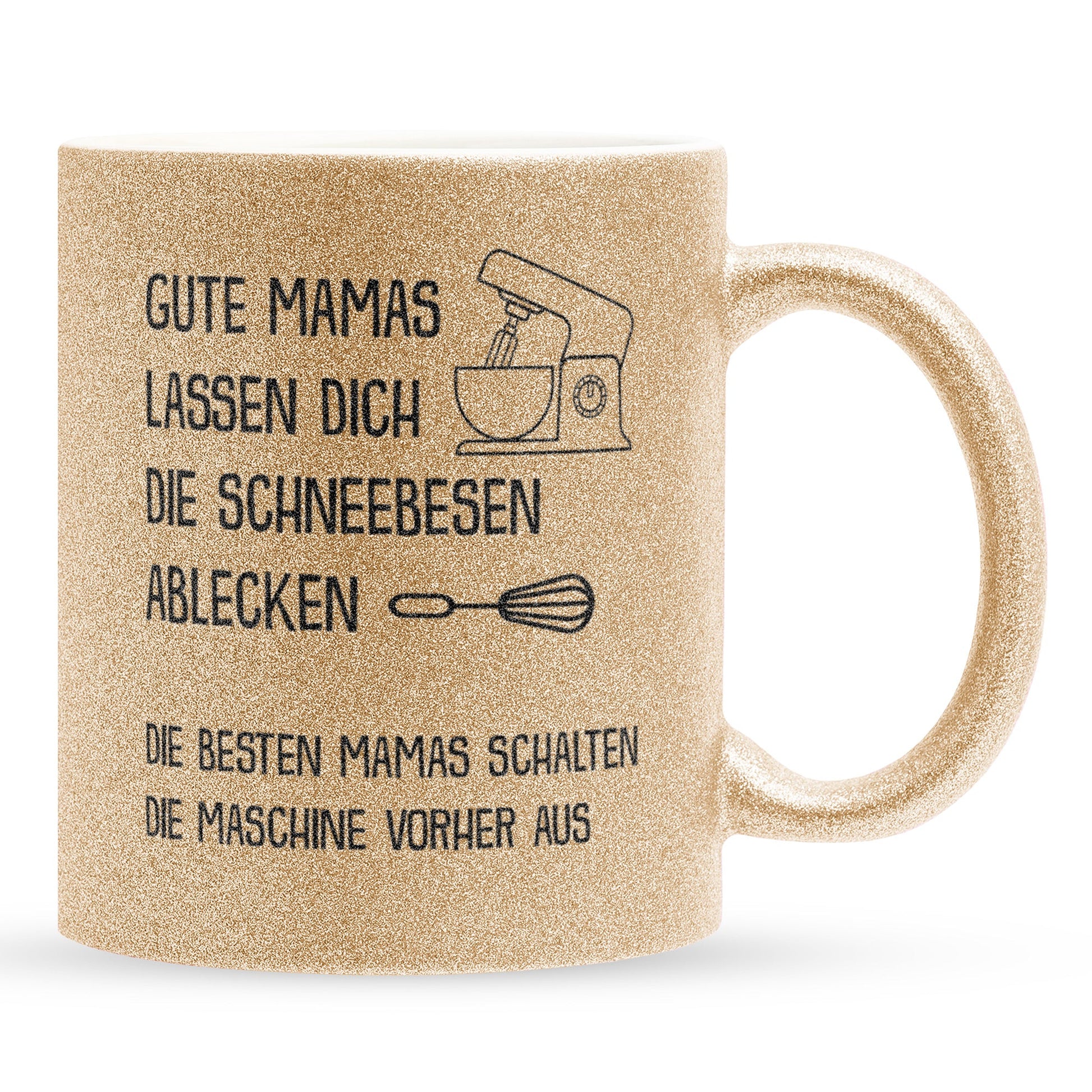 22Feels® Mama Geschenk - Glitzertasse mit Spruch (Gold, 320ml)-Glitzertasse Gold 320ml-22Feels