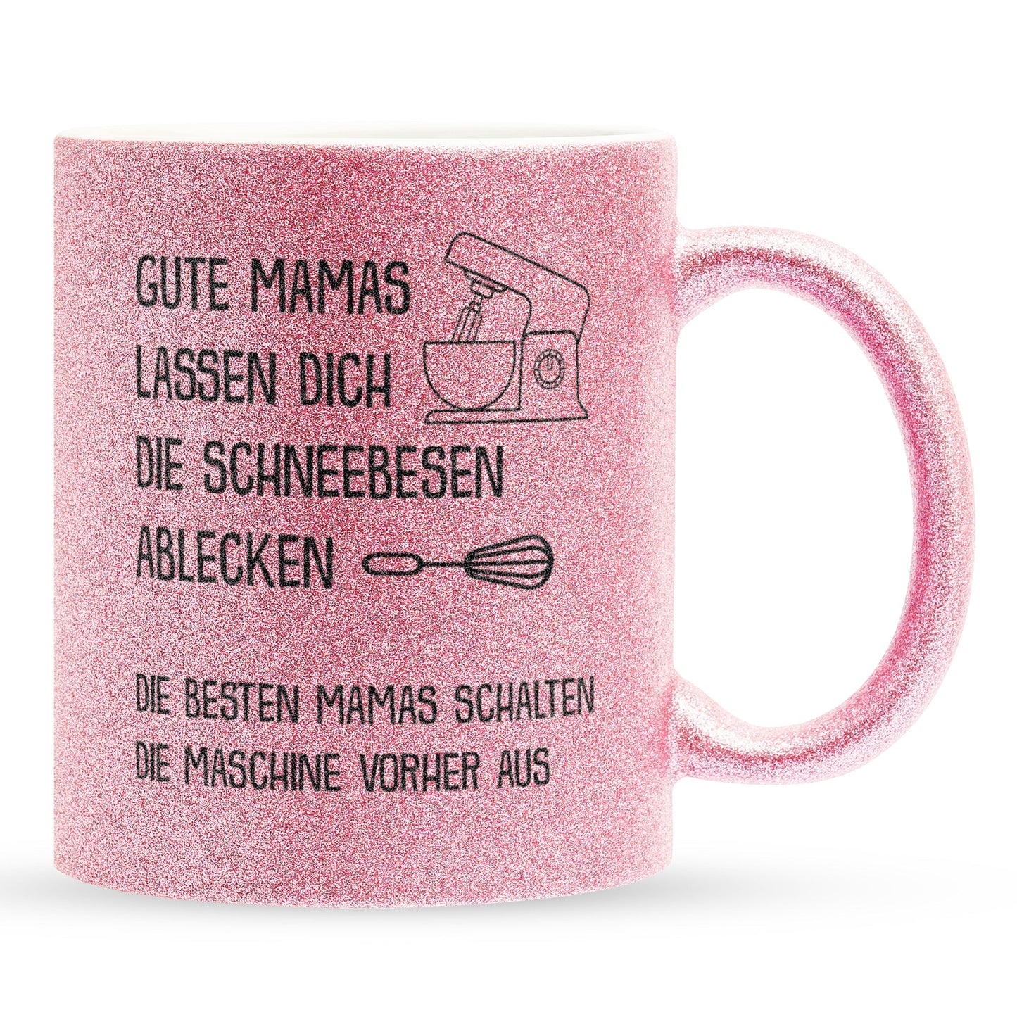 22Feels® Mama Geschenk - Glitzertasse mit Spruch (Pink, 320ml)-Glitzertasse Pink 320ml-22Feels
