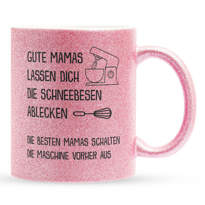 22Feels® Mama Geschenk - Glitzertasse mit Spruch (Pink, 320ml)-Glitzertasse Pink 320ml-22Feels