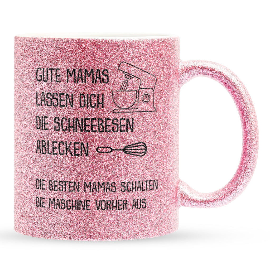 22Feels® Mama Geschenk - Glitzertasse mit Spruch (Pink, 320ml)-Glitzertasse Pink 320ml-22Feels