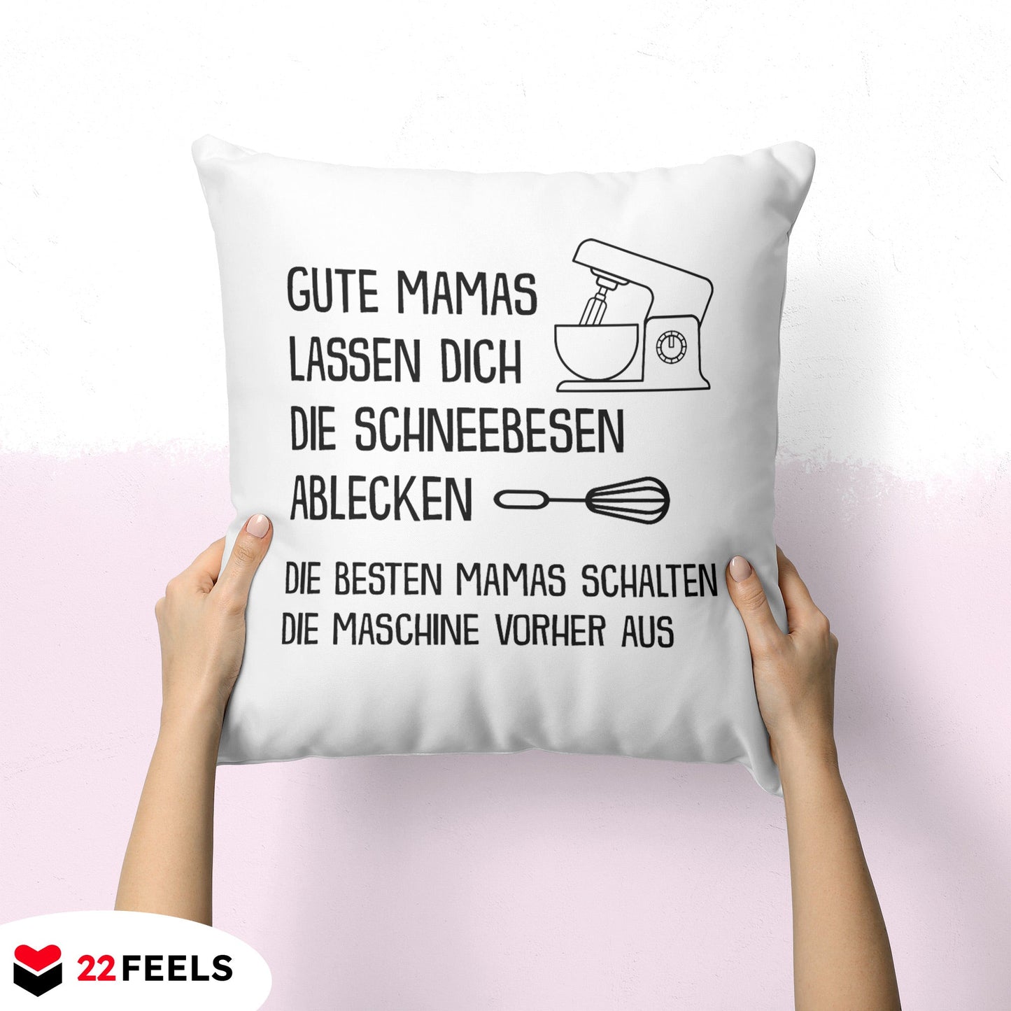 22Feels® Mama Geschenk - Kissen mit Spruch (Weiss 40x40cm)-Kissen Weiss 40x40-22Feels