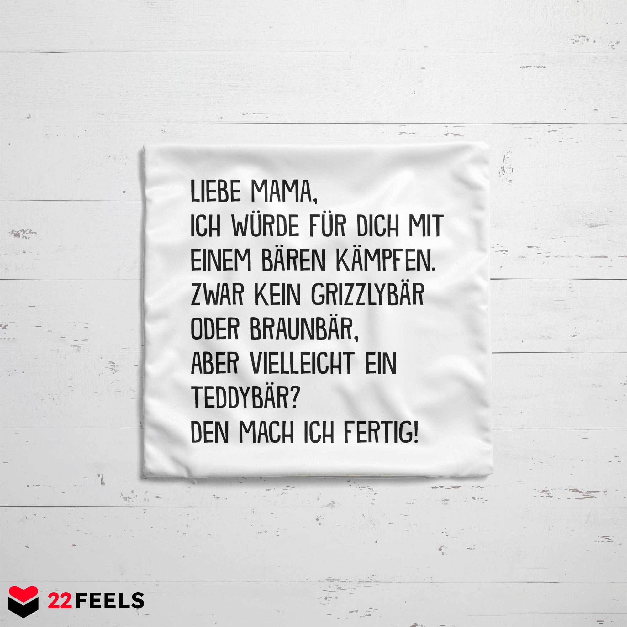 22Feels® Mama Geschenk - Kissen mit Spruch (Weiss 40x40cm)-Kissen Weiss 40x40-22Feels