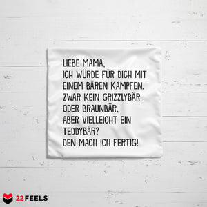 22Feels® Mama Geschenk - Kissen mit Spruch (Weiss 40x40cm)-Kissen Weiss 40x40-22Feels