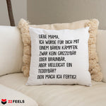 22Feels® Mama Geschenk - Kissen mit Spruch (Weiss 40x40cm)-Kissen Weiss 40x40-22Feels