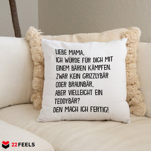 22Feels® Mama Geschenk - Kissen mit Spruch (Weiss 40x40cm)-Kissen Weiss 40x40-22Feels