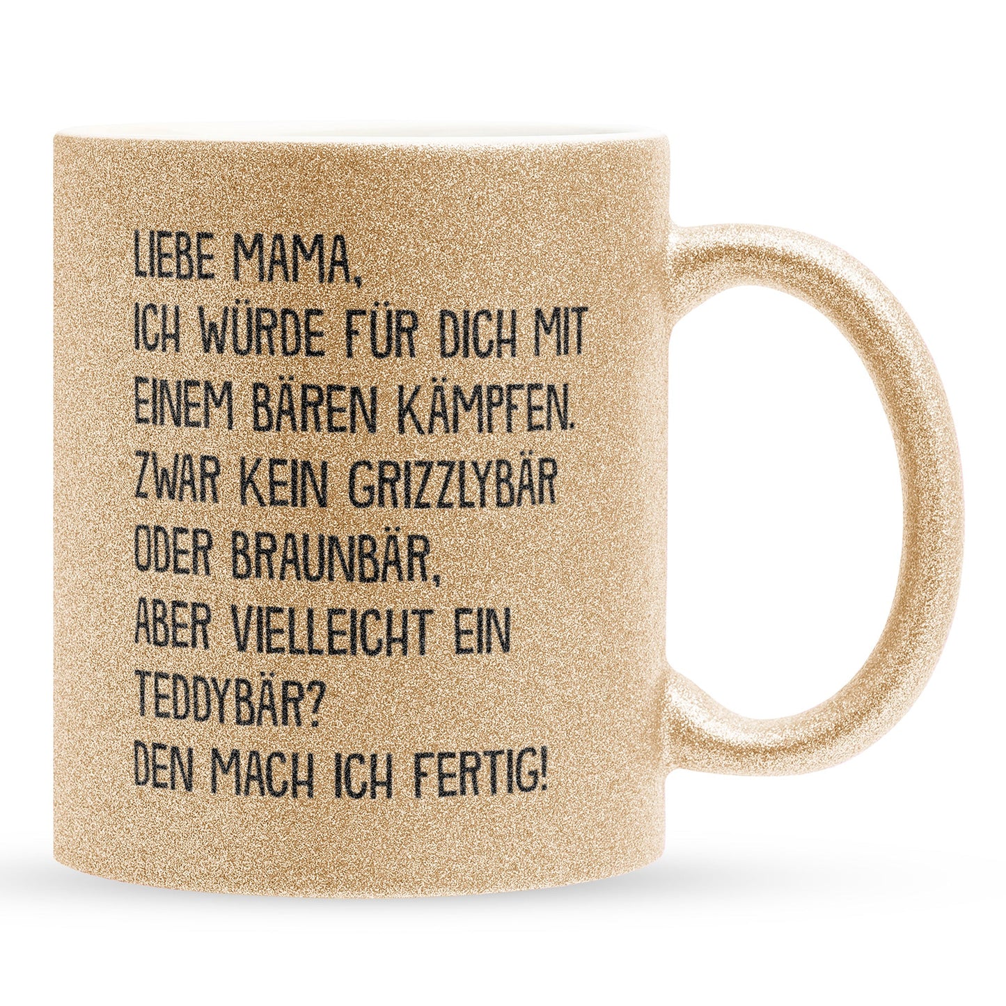 22Feels® Mama Geschenk - Glitzertasse mit Spruch (Gold, 320ml)-Glitzertasse Gold 320ml-22Feels