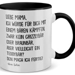 22Feels® Mama Geschenk von Sohn - Tasse mit Spruch (Weiss-Schwarz, 320ml)-TwoTone Tasse Weiss-Schwarz 320ml-22Feels