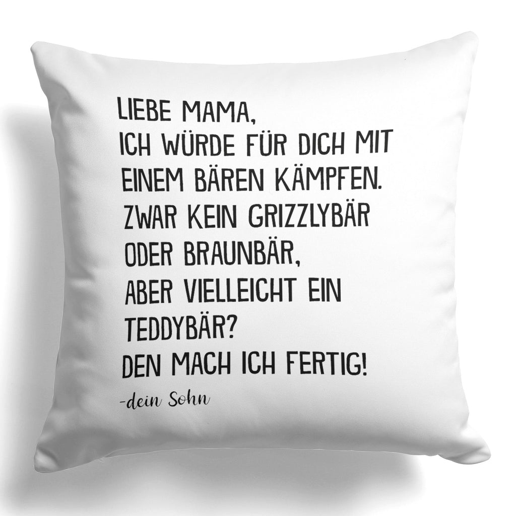 22Feels® Mama Geschenk vom Sohn - Kissen mit Spruch (Weiss 40x40cm)-Kissen Weiss 40x40-22Feels
